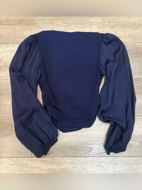 C & S By Cloth & Stone Women’s Navy Puff-Sleeve Top